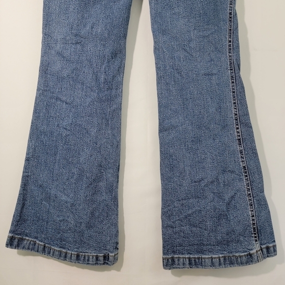 VTG Motherhood Women's High-Rise Flare Jeans Size M Elastic Waist Medium Wash - Picture 7 of 9